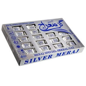 گز لقمه 30% بادام معراج(نقره‌ای) – 450گرم
