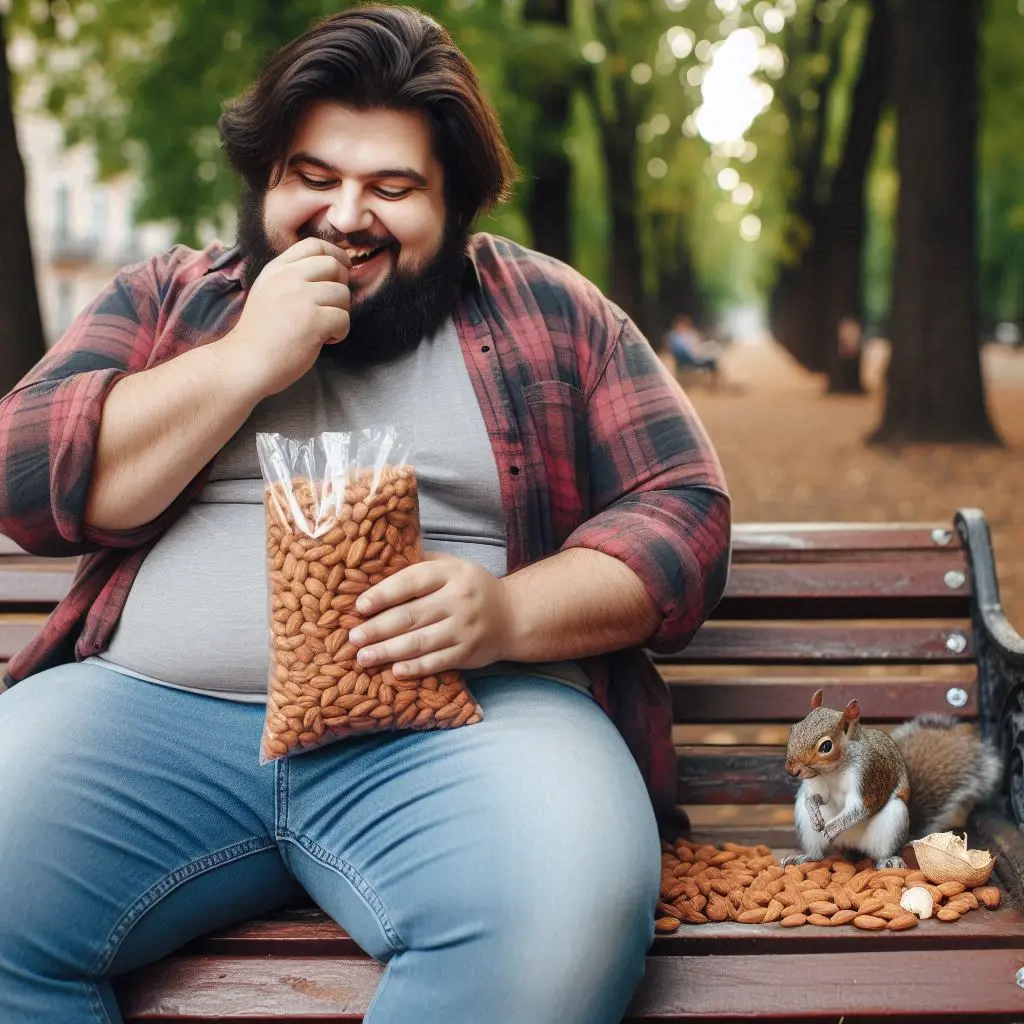 افزایش چربی دور شکم با مصرف بادام