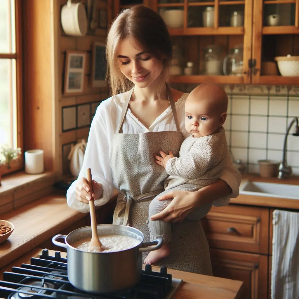مراحل تهیه حریره بادام برای نوزادان