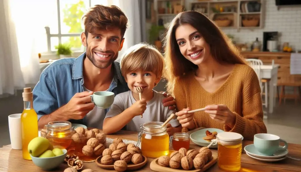 خوردن عسل و گردو در صبحانه