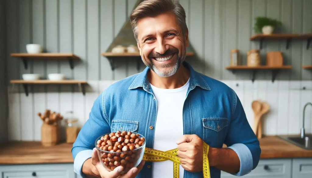 مردی که با خوردن فندق کاهش وزن پیدا کرده است