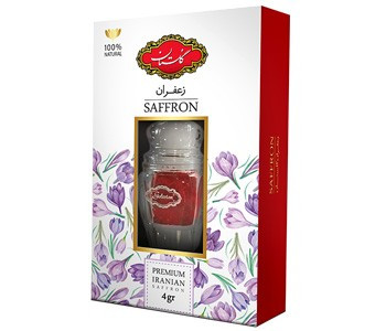 زعفران نگین گوهر( طرح گل) گلستان - 4گرم