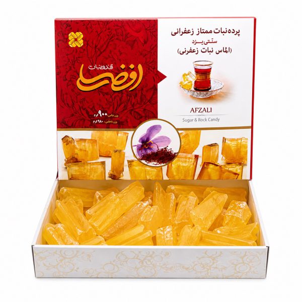 پرده نبات ممتاز زعفرانی یزد افضلی - 900گرم